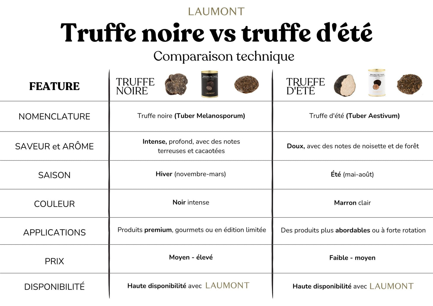 Truffe noire ou truffe d'été ? Comparatif pour les applications industrielles